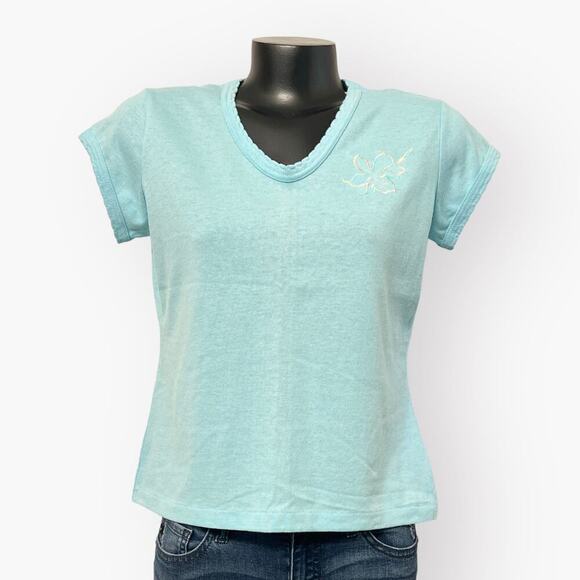 Elizabeth Adams Sport NEW VINTAGE Single Stitch Tee sz M Pastel Embroidery Shirt - Picture 2 of 8